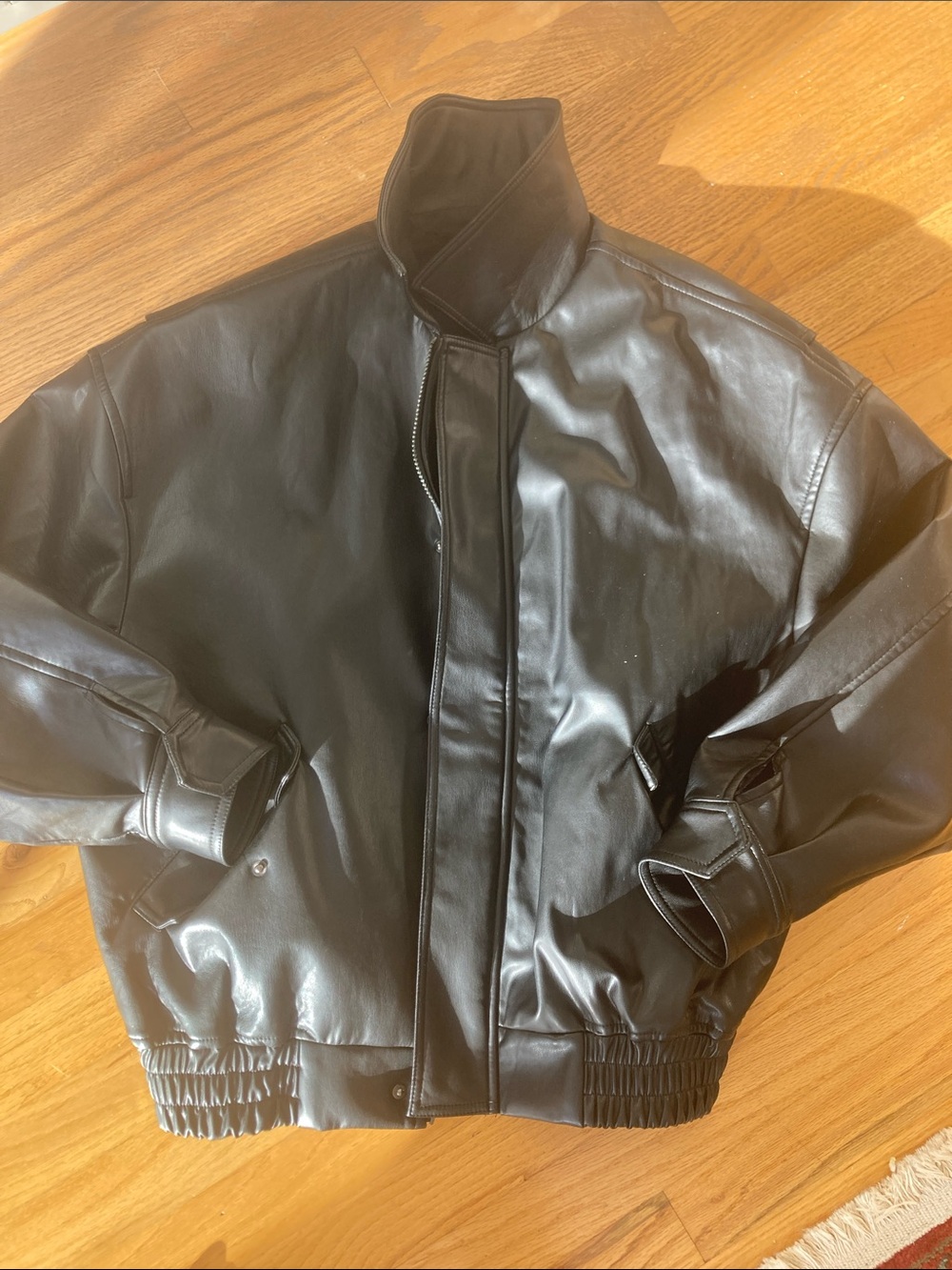 Lioness oversized leather bomber jacket S